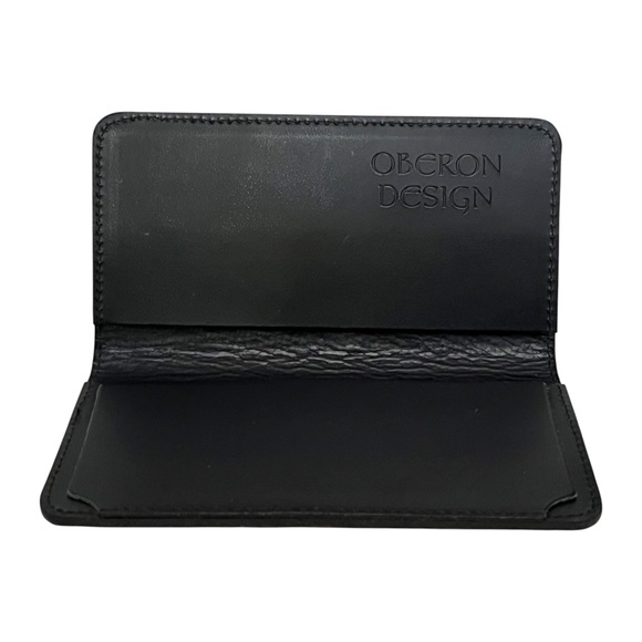 OBERON DESIGN Hand-Tooled Leather Checkbook Cover 6.5 x 3.5 Brown - Picture 5 of 7